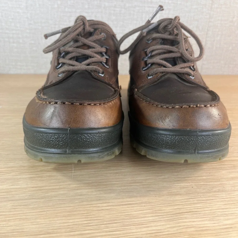 ECCO Track Gore-Tex Brown Leather Oxford Hiking Shoes Men'sUS 7-7.5  Waterproof